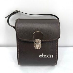 Jason Binocular Camera Case Vintage Brown Faux Leather Hard Shell Travel Bag